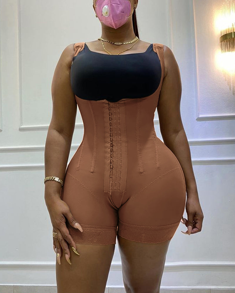 Bodyshaper High Compression Garment Abdomen Control Double Bodysuit