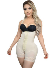 DOUBLE STRAPLE SHORT GIRDLE WITH 3 ROWS OF SNAPS SIZE WITH BOOTYLICIOUS ENHANCEMENT