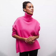 Turtleneck Sweater Ins Solid Color Long Sleeve Pullover Top Clothing