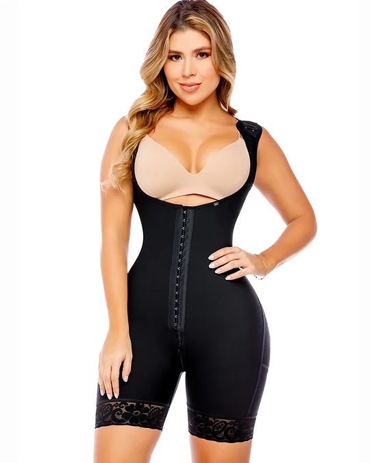 HIGH COMPRESSION GARMENT ABDOMEN CONTROL HOOK AND EYE CLOSURE TUMMY CONTROL  BODYSUIT