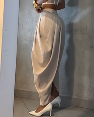 High Waist Loose Ruched Irregular Casual Pants