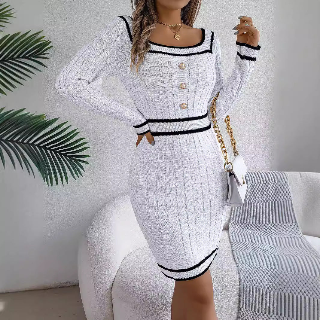 Long-sleeved Sweater Hip Skirt