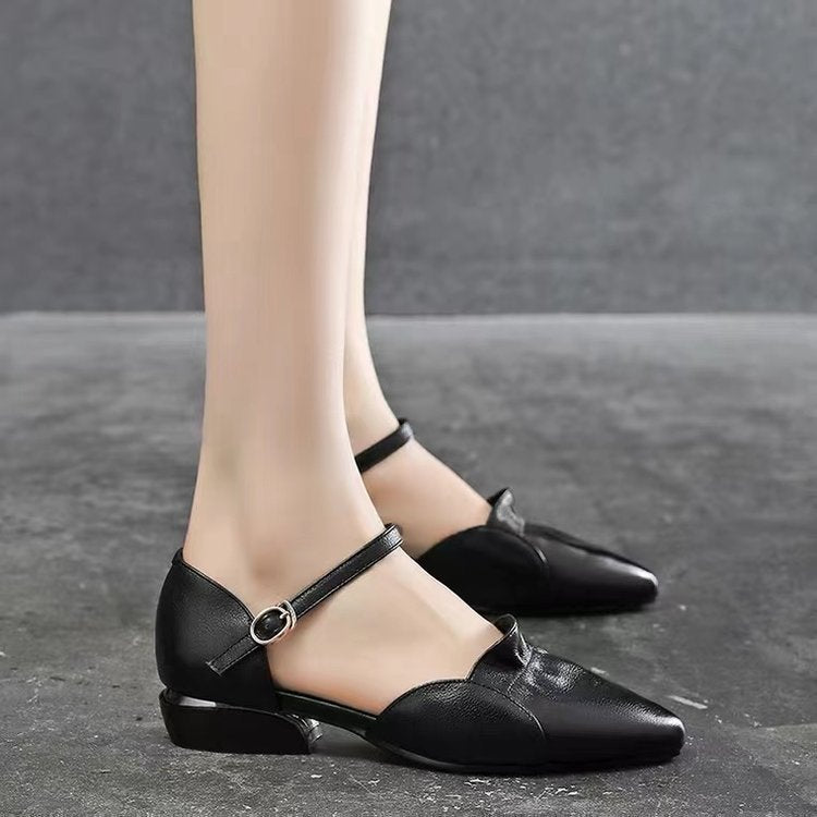 Coarse Heel Sandals Buckle Large