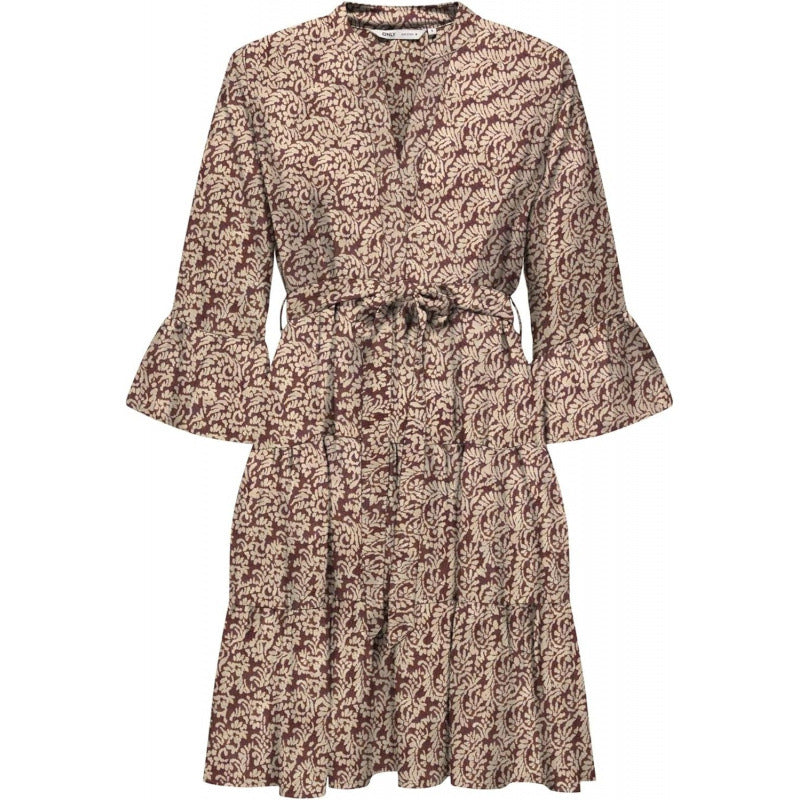 Elegant Relaxed-fit Strap Print Dress