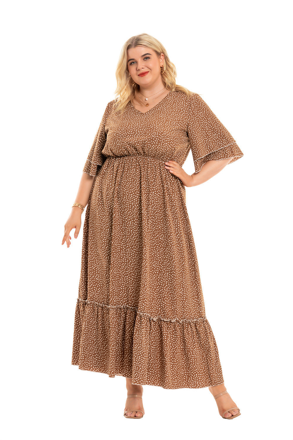 Bohemian Plus Size Polka Dot Dress Women