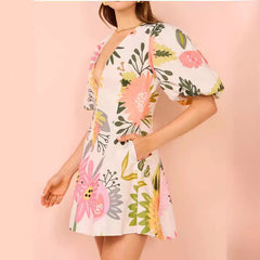 Printed Pocket Dress Women