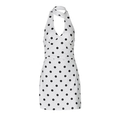 Backless Printed Polka-Dot Dress