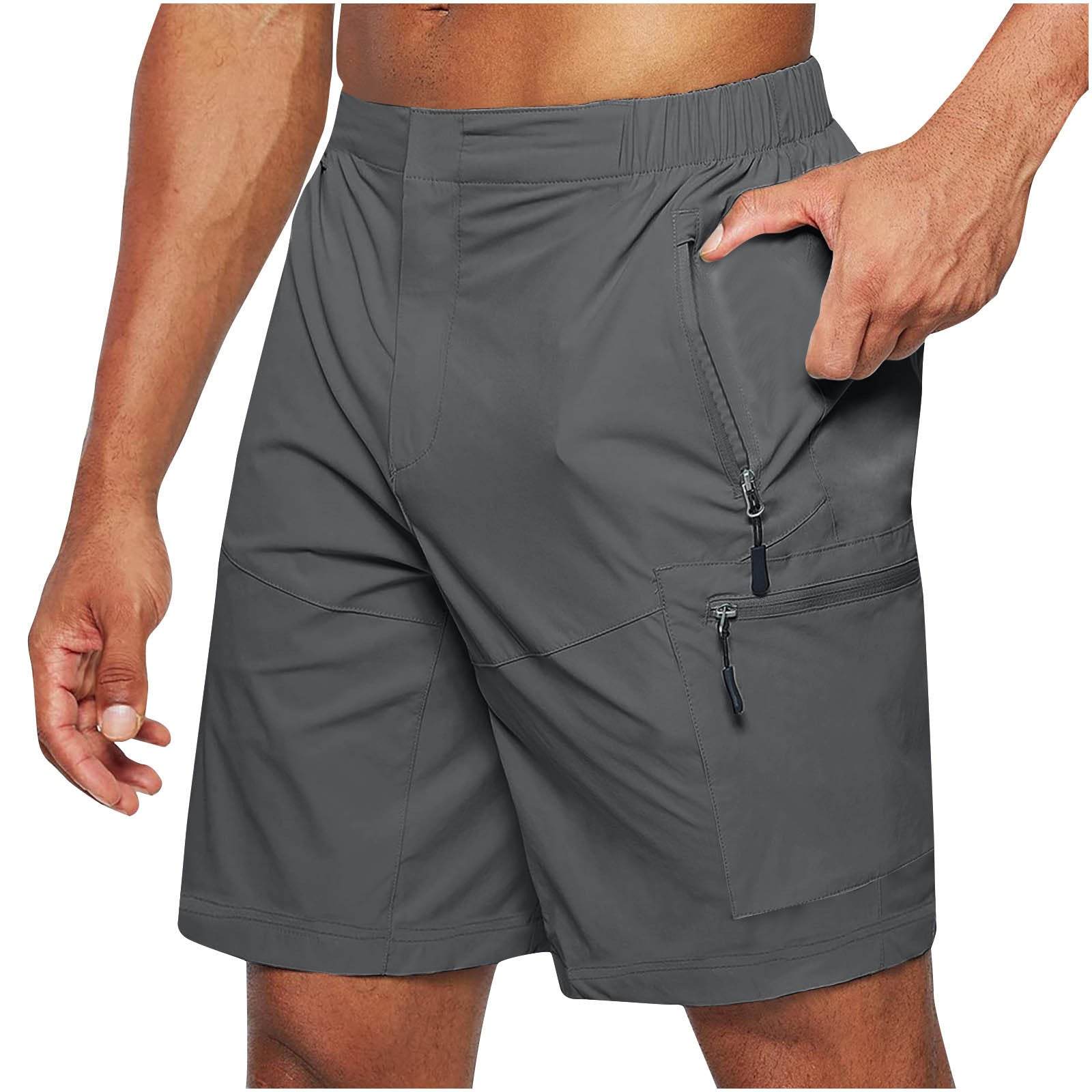 Men'S Casual Elastic Waist Strap Shorts Casual Fit Outdoor Long Shorts For Men Knee-Length Straight Leg Pants Shorts