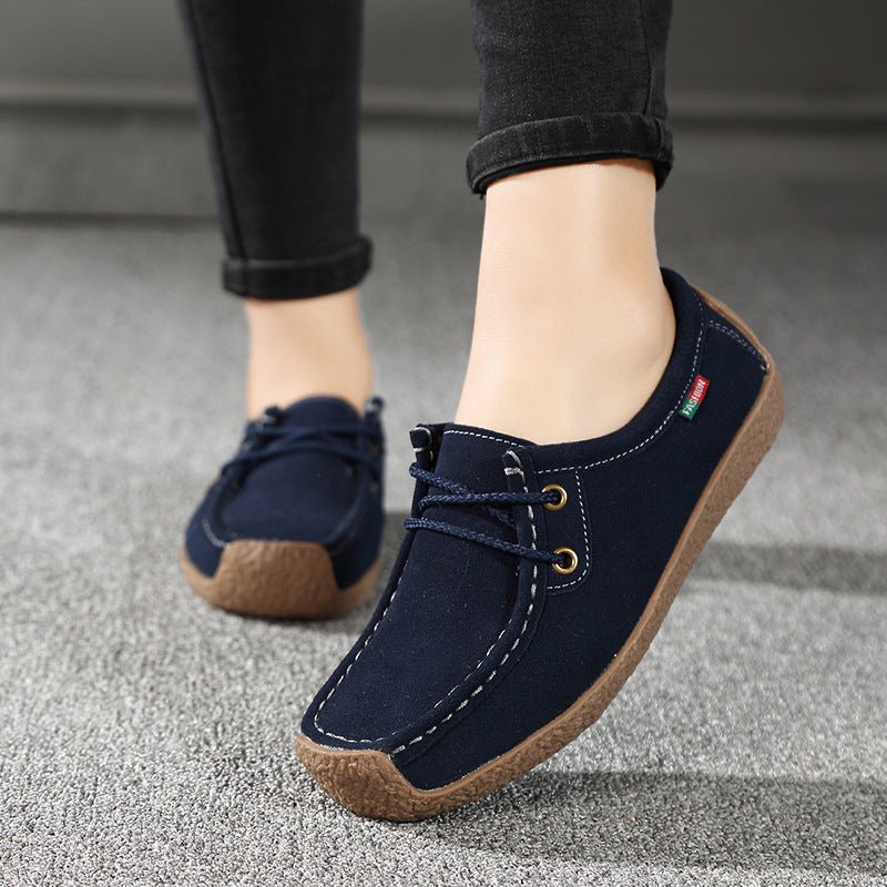Lace-Up Flat Heel Loafers