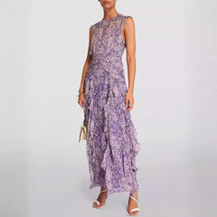 Spring And Off-the-shoulder Clothing V-neck Chiffon Dress