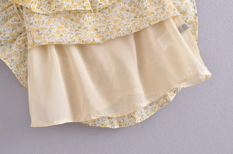 French Vintage Floral Printed Dress â€?Romantic Retro Elegance