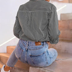 Casual Long-sleeve Cardigan Blouse For Women