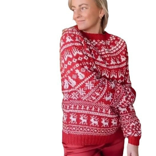 Christmas Knitted Half High Collar Sweater