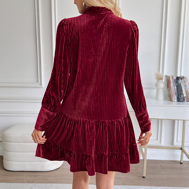 Elegant Velvet Dress Evening Party Women