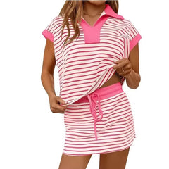 V-neck Loose Short-sleeve Set