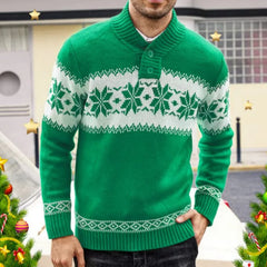 Men's Pullover Sweater And Long Sleeved Christmas Casual Jacquard Knitted Sweater Clothing For Men