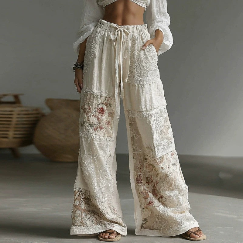Cotton-Linen Casual Wide-Leg Pants