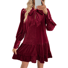 Elegant Velvet Dress Evening Party Women