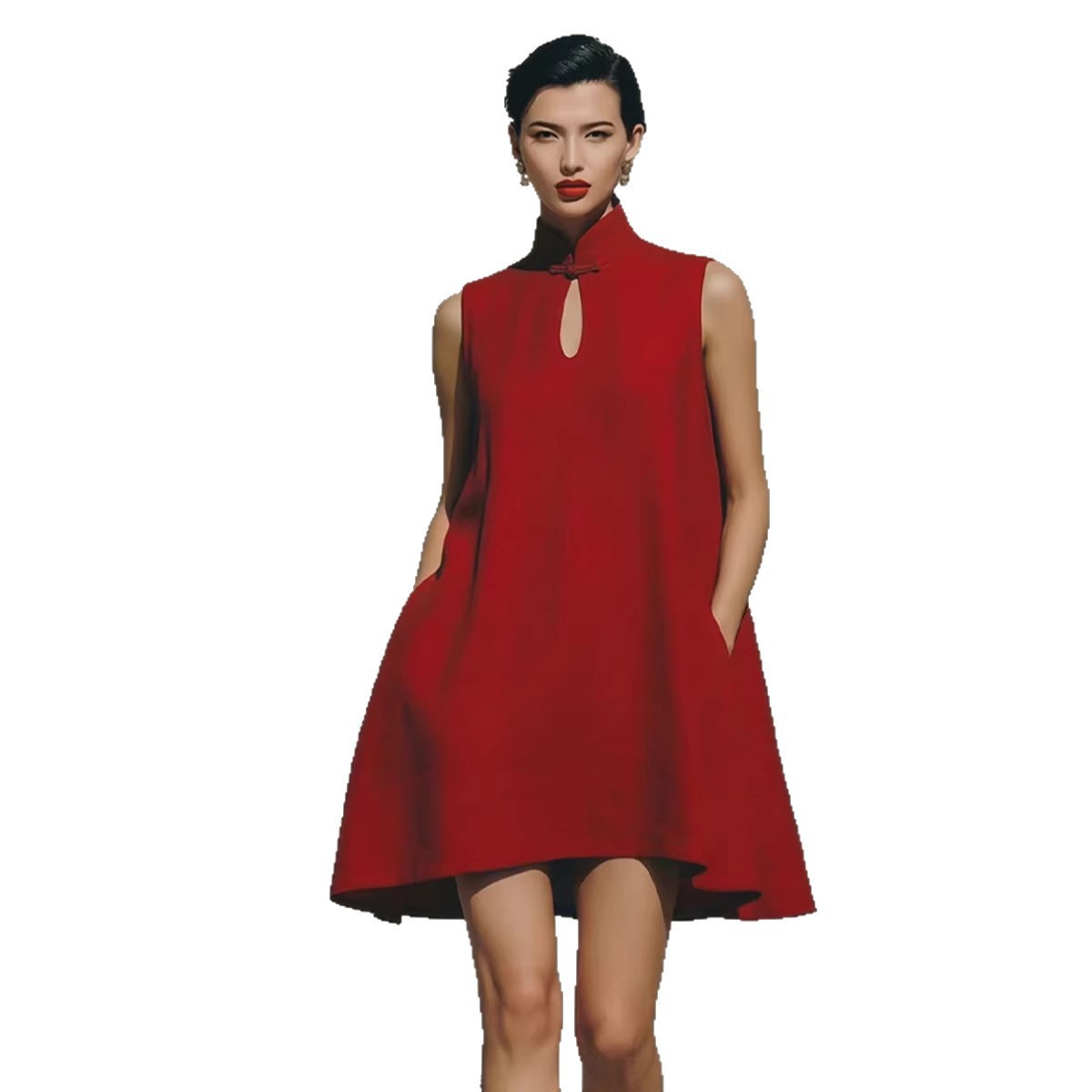 Front-short Back-long Asymmetrical Sleeveless Dress