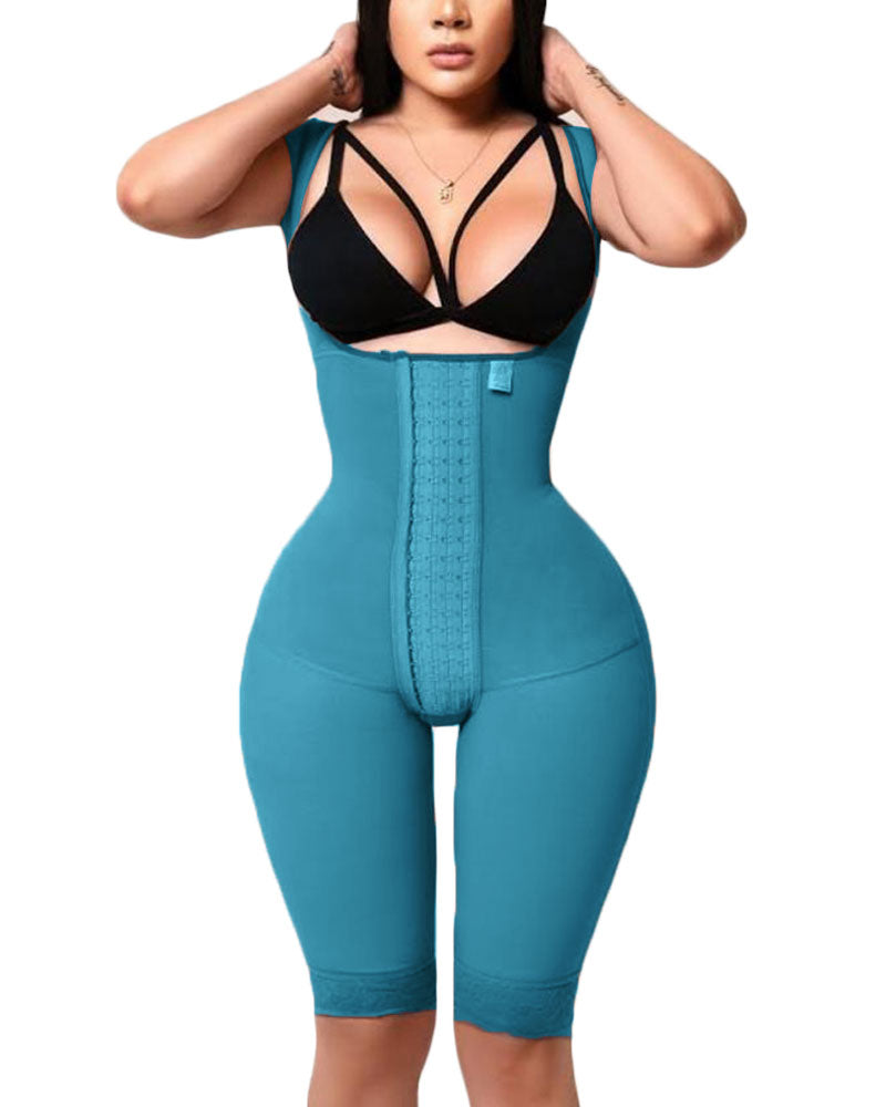 Open Bust Tummy Control Fajas Adjustable Hook and Eye Front Closure Shapewear