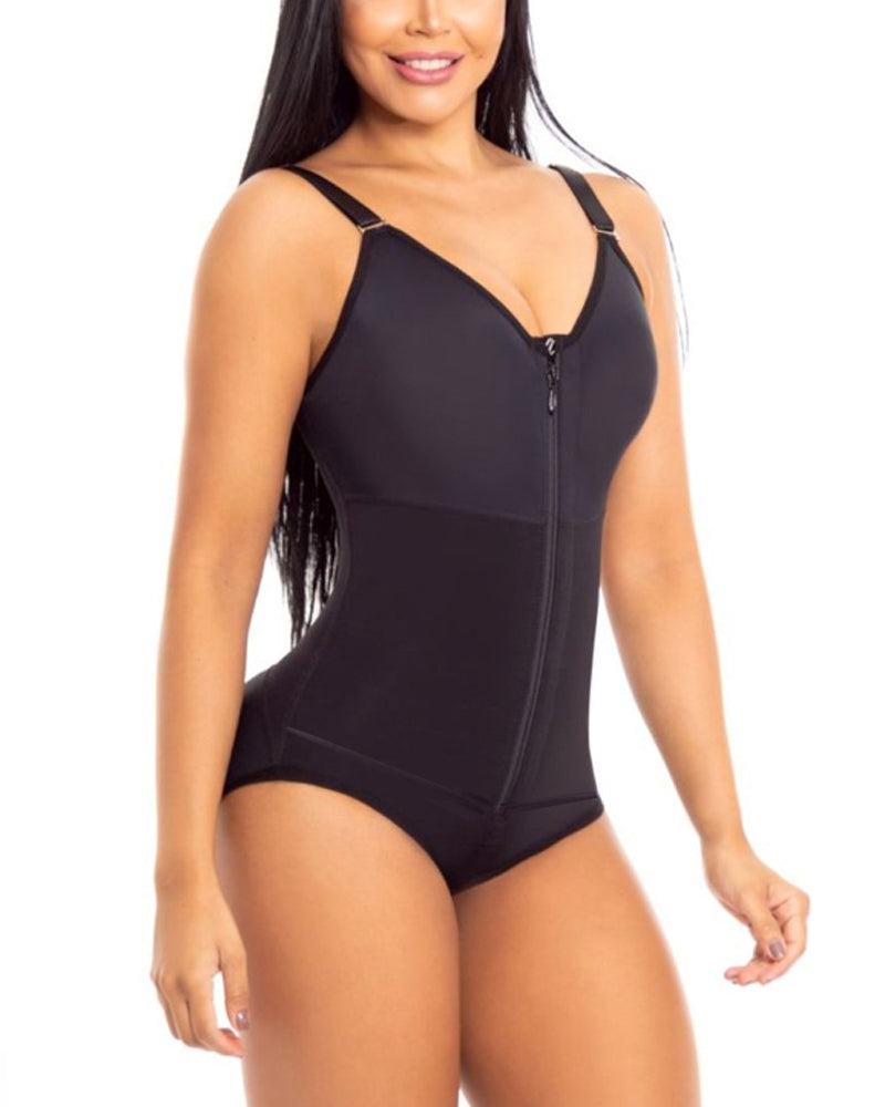 Post Surgery High Compression Shapewear With Zipper shaper  Bra Post partum Lift buttocks Silicone Lace For Better Grip