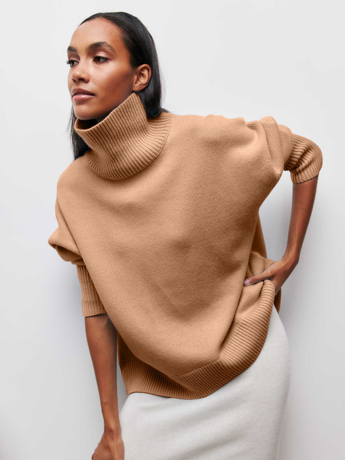 Turtleneck Sweater Ins Solid Color Long Sleeve Pullover Top Clothing
