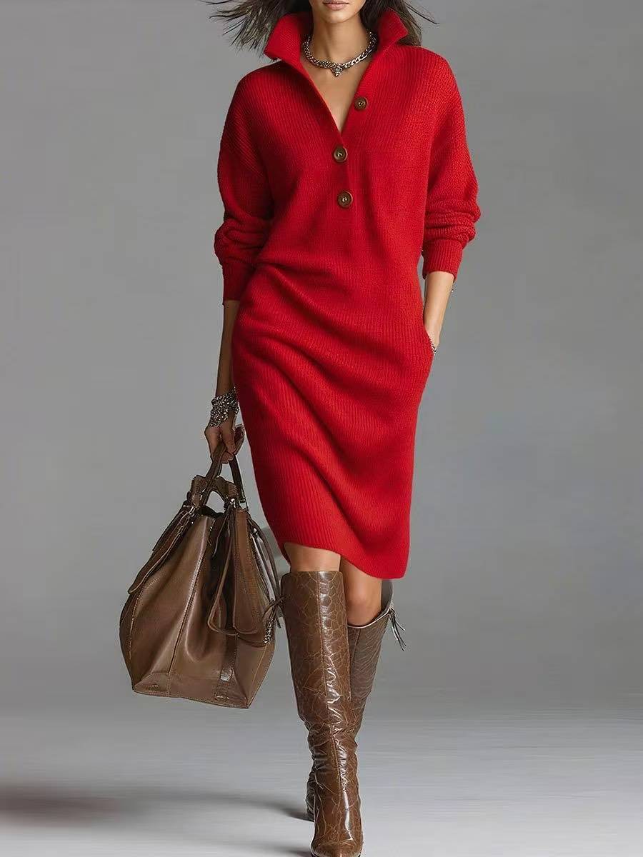 And Lazy Style Overknee Sweater Dress