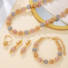 Contrast Large Round Bead Necklace