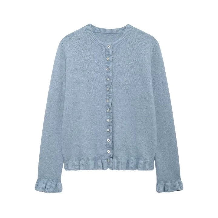 Enola Sweet Ruffle Trim Cardigan