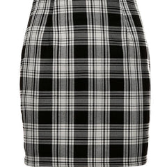 Style High Waist Bag Hip All-match Slim Plaid Skirt