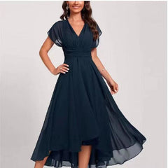 Chiffon V-neck Patchwork Dress