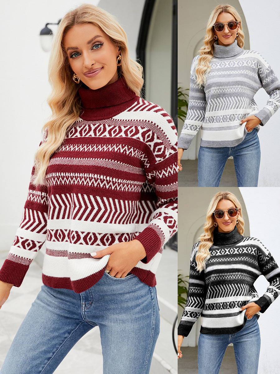 Loose Turtleneck Sweater Idle Style Casual Knitted Sweater