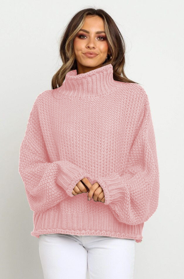 Fall Pullover High-neck Loose-fitting Sweater