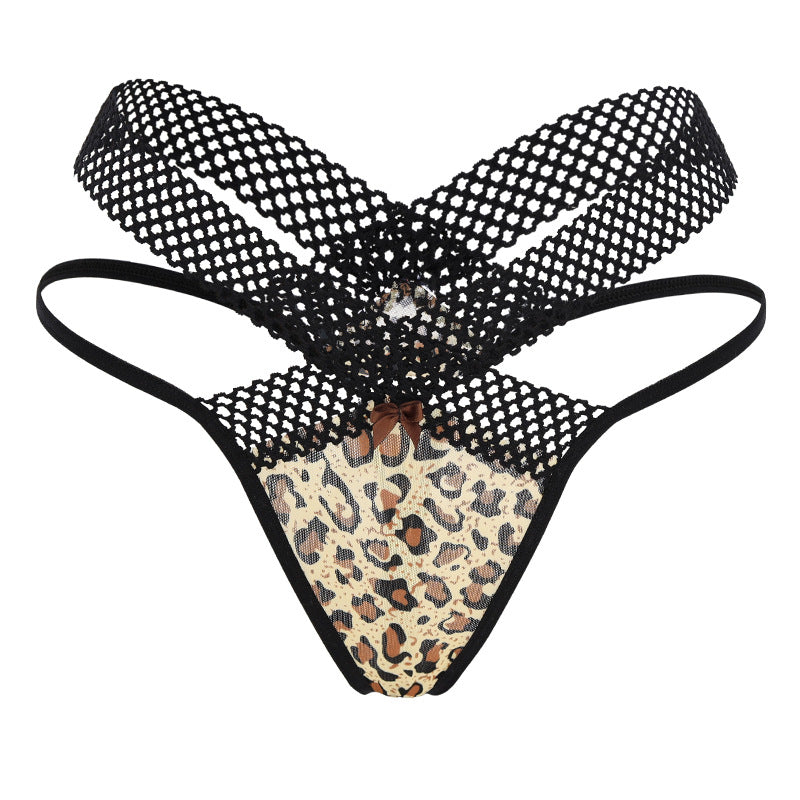 Female Leopard Print Lace Ultra-thin Thongs