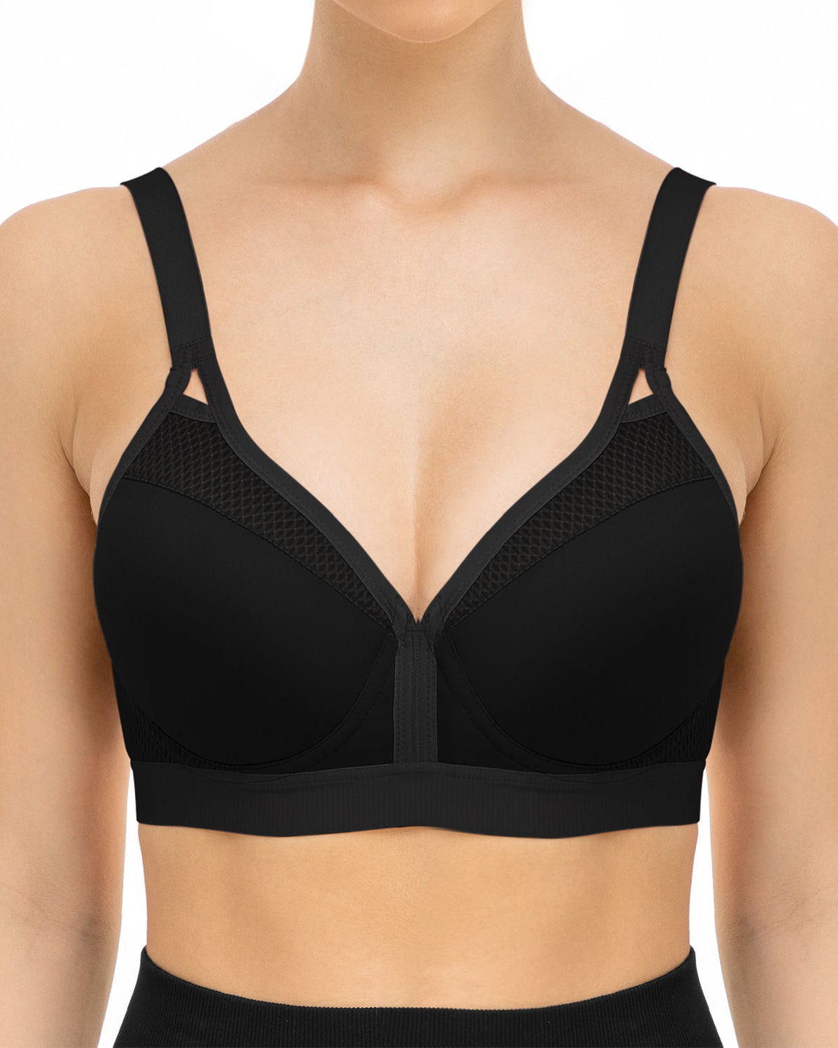 V Neck Full Figure Running Workout Bras