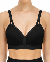 V Neck Full Figure Running Workout Bras