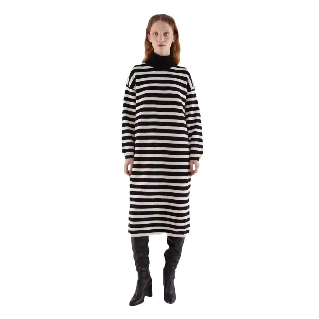 Ladies Striped Dress Sweater