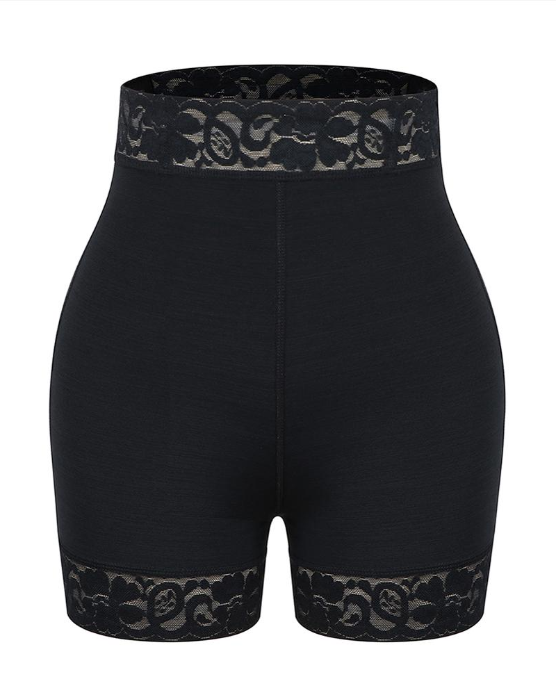 Mid-Waist Shaping Shorts Shapewear Panty With Anti-Rolling Lace Tummy Control Underwear For Butt Lifter