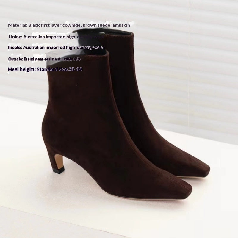 Womens Genuine Leather Snow Boots For Cowhide