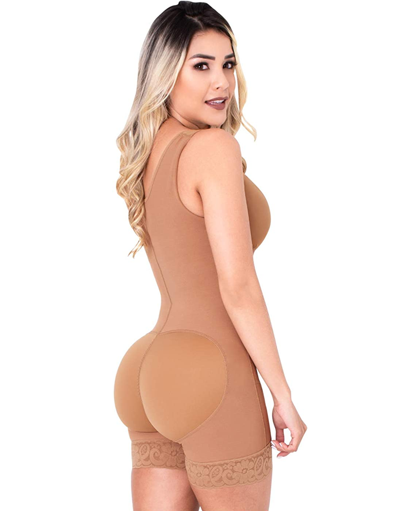 Bodysuit Bodyshaper Side Zipper Adjustable Breast Support Tummy Control Shaperwear