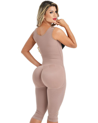 LONG BODYSHAPER WITH COVERED BACK AND PERINEAL ZIPPER