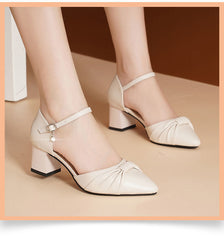 Coarse Heel Sandals Buckle Large