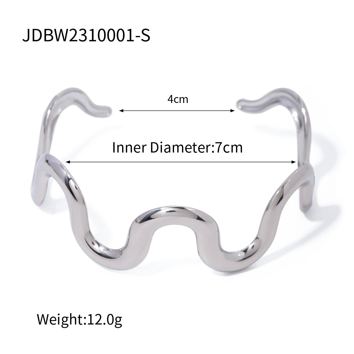 INS Style Titanium Steel Bracelet For Women, 18K Gold Plated Stainless Steel, Trend Wavy Bangle Jewelry
