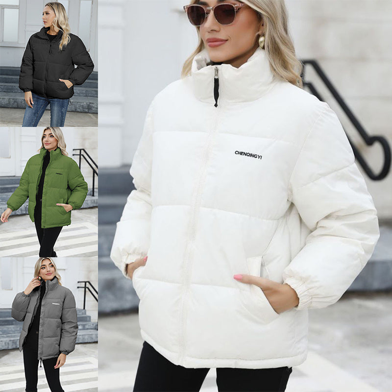 Coat Casual Windproof Down Cotton Coat Warm Thickened Jacket Solid Outwear All-match Loose Tops Clothing
