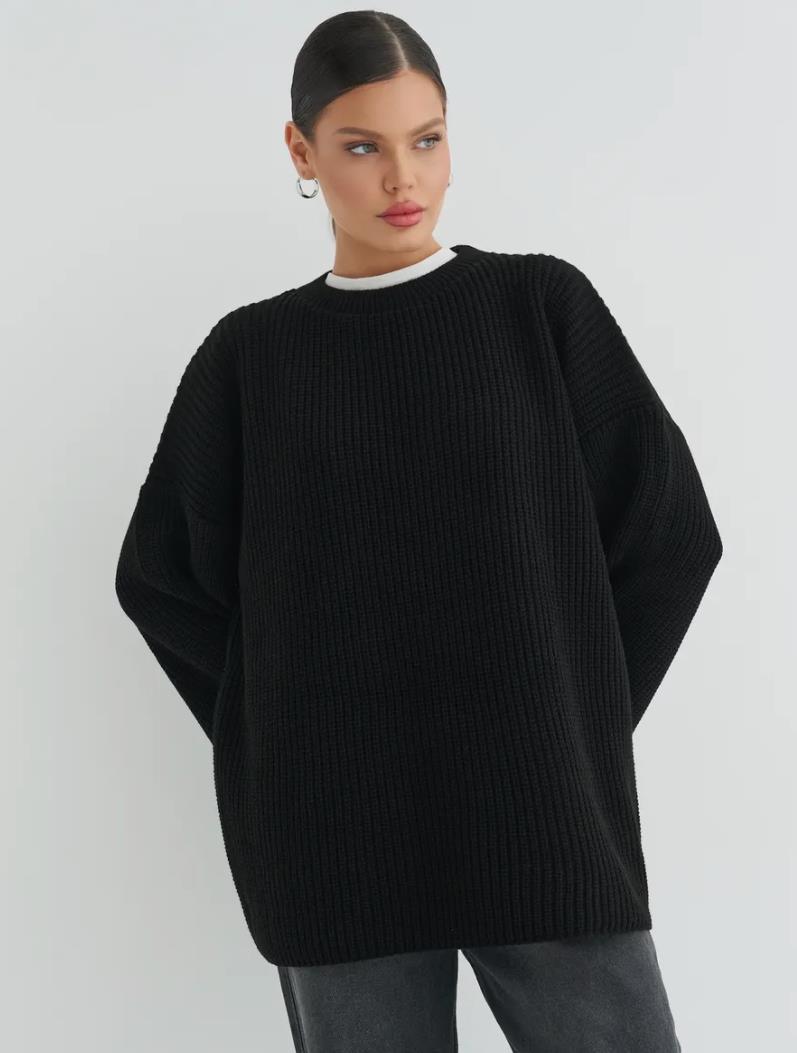 Loose Sweater Gray Top