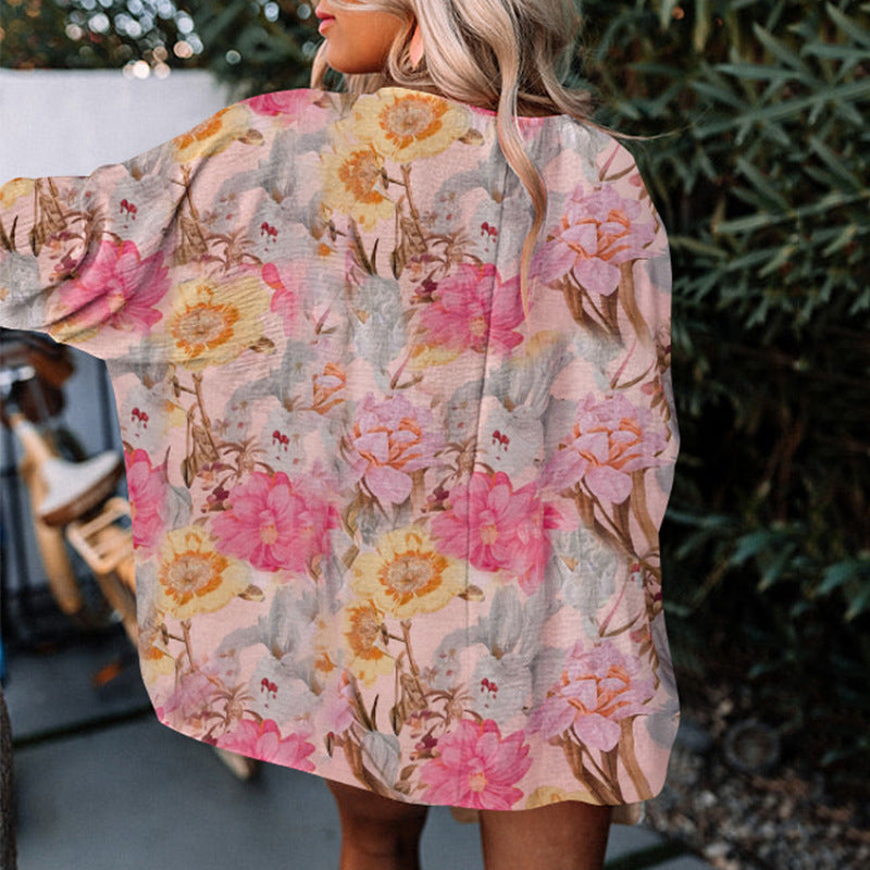 Loose Printed Chiffon Shirt For Women