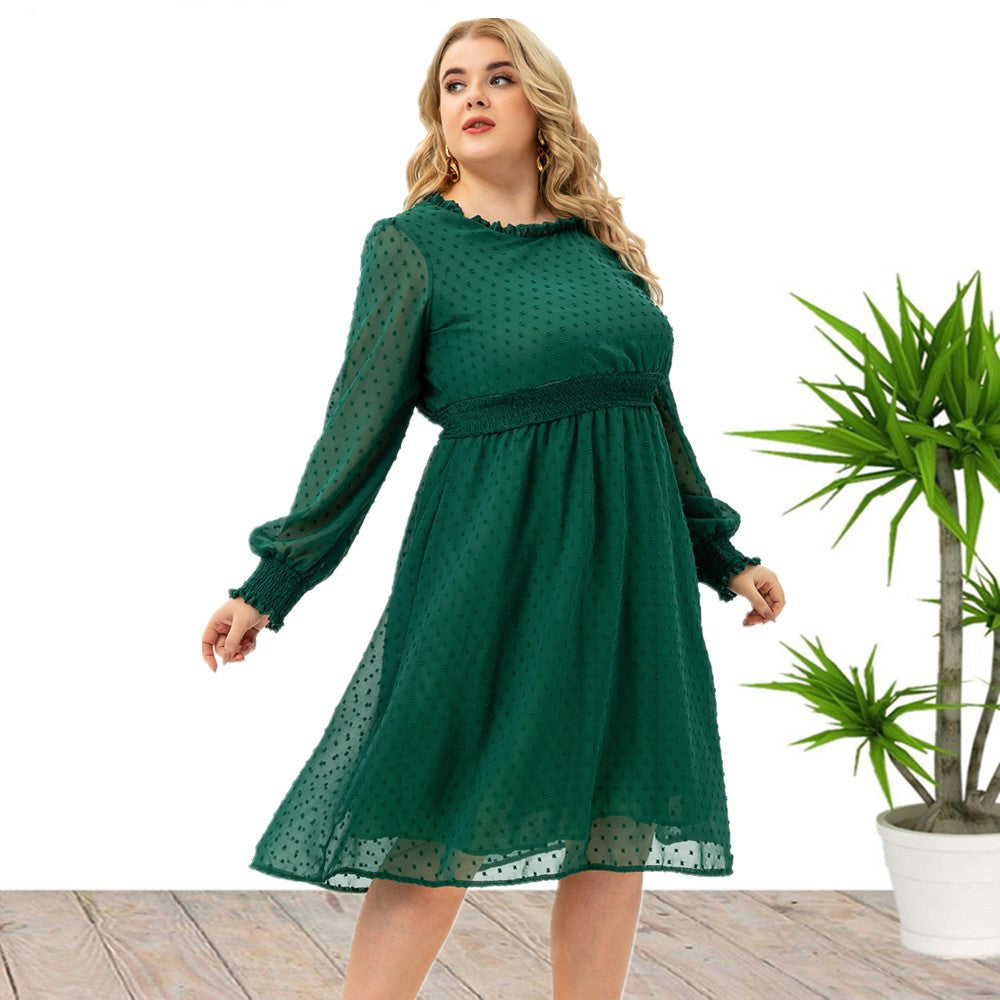 Sleeves Chiffon Cut Flower Dress