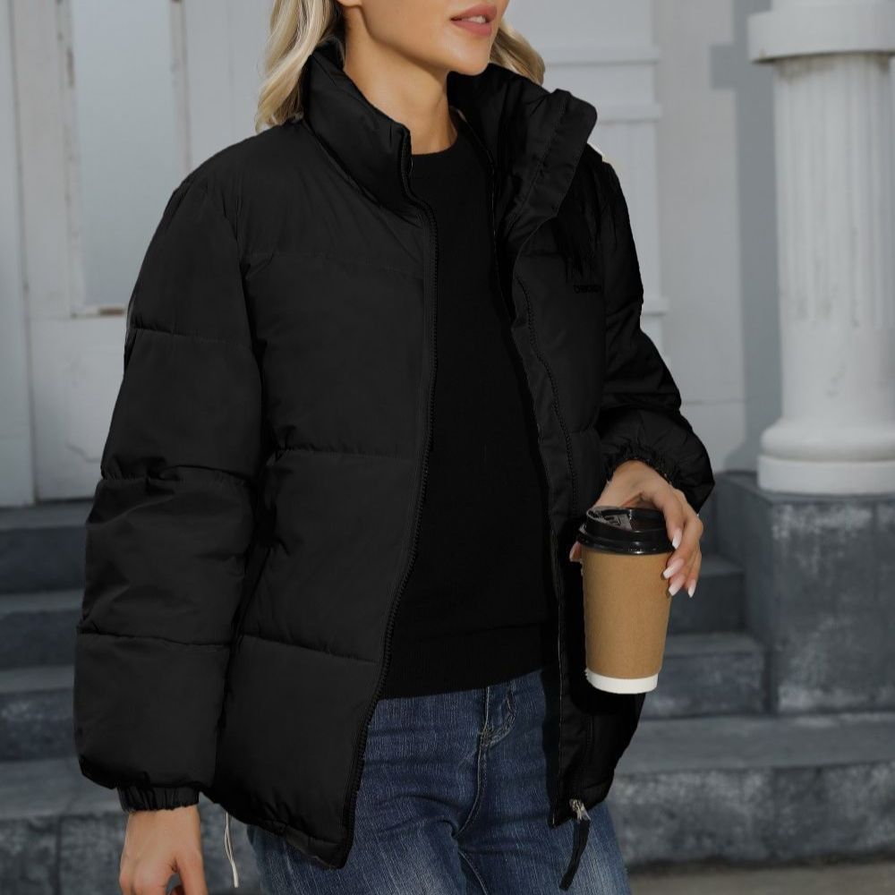Coat Casual Windproof Down Cotton Coat Warm Thickened Jacket Solid Outwear All-match Loose Tops Clothing