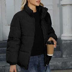Coat Casual Windproof Down Cotton Coat Warm Thickened Jacket Solid Outwear All-match Loose Tops Clothing