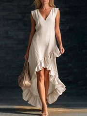Cotton-linen Long Dress For Women